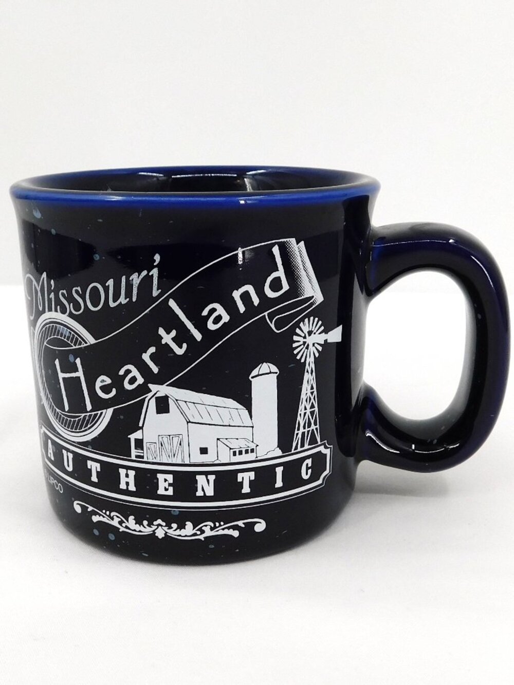 Missouri Heartland Authentic Vintage Novelty Navy Blue Ceramic Mug Heavy